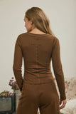 Fitted Ribbed Long Sleeve Top