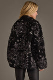 Black & White Paisley Fleece Coatigan