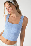 NS8396 - Double Lace Square Crop Top