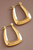 18K Gold Plated Waterproof Stainless Steel Hoop Earrings - 7104