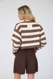 Stripe Exposed Seam Cropped Sweater