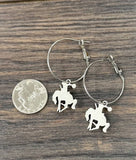 Western Bronc Hoop Earrings - 1.8"