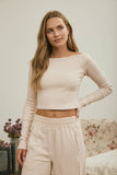Off The Shoulder Cropped Knit Top
