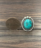 750280, Turquoise, Brass Adjustable Ring