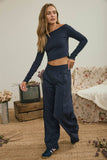 Off The Shoulder Cropped Knit Top