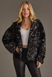 Black & White Paisley Fleece Coatigan