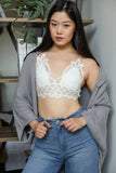 Padded Crochet Lace Longline Bralette