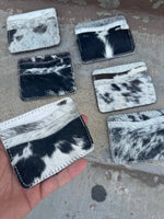 Black & white Cowhide Credit Card Wallet