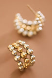 18K Gold Plated Waterproof Stainless Steel Hoop Earrings - 7850