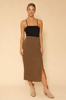 Check Midi Pencil Skirt