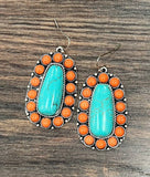 Orange Blossom Turquoise Earrings