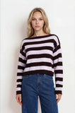 Stripe Exposed Seam Cropped Sweater