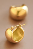 18K Gold Plated Waterproof Stainless Steel Hoop Earrings - 7463