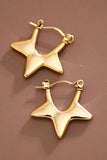 18K Gold Plated Waterproof Stainless Steel Hoop Earrings - 7658