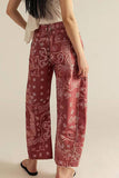 Paisley Pattern Straight Jeans