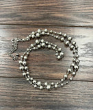 739000, 36" Handmade Silver Navajo Bead Necklace
