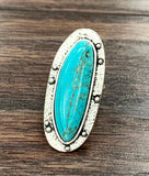 Turquoise Adjustable Ring - 1.8"