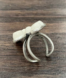 750333, 1.5" Cross White Turquoise, Brass Adjustable Ring