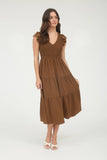 FLUTTER SLEEVE MAXI DRESS