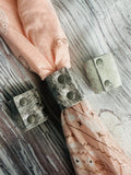 Silver Metallic Cowhide Bandana Slides 