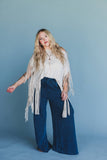 Western Showstopper Fringe Top - Oat