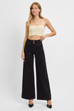 High Rise Ankle Wide Double Button Jeans