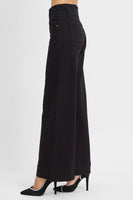 High Rise Ankle Wide Double Button Jeans