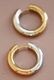 18K Gold Plated Waterproof Stainless Steel Hoop Earrings - 7122
