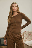 Fitted Ribbed Long Sleeve Top
