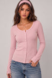 Lace Sleeve Ribbed Top