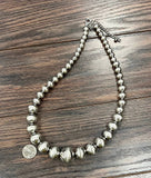 739619, 24" Handmade Very-Big Silver Navajo Necklace