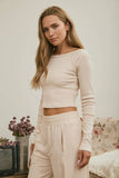 Off The Shoulder Cropped Knit Top
