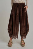 Red Holiday Velvet Balloon pant