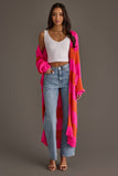 Striped Duster Cardigan- Bright Pink & Orange
