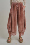 Red Holiday Velvet Balloon pant