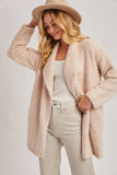 SOFT FUZZY DRAPE FRONT CARDIGAN