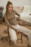Button Front Long Sleeve Knit Top