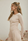 Fitted Ribbed Long Sleeve Top