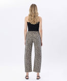 HIGH RISE LEOPARD PRINT BARREL JEANS