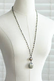 Dalmatian Jasper Rosary Beaded Chain Necklace - 7267