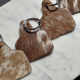 Cowhide Tag Keychain - Genuine Hair