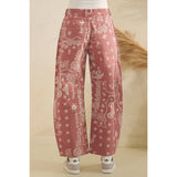 Paisley Printed Denim Pants