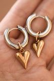 18K Gold Plated Waterproof Stainless Steel Drop Earrings - 7784