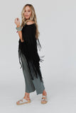 Western Showstopper Fringe Top - Black