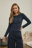 Fitted Ribbed Long Sleeve Top