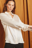 Satin Hidden Button Down Shirt