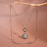 Dalmatian Jasper Rosary Beaded Chain Necklace - 7267