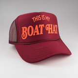 This Is My Boat Hat Adult Trucker Hat: Maroon