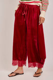 Red Holiday Velvet Balloon pant