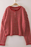 Button Down Stripe Sweater